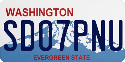 WA license plate SDO7PNU