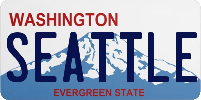 WA license plate SEATTLE