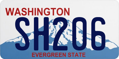 WA license plate SH206