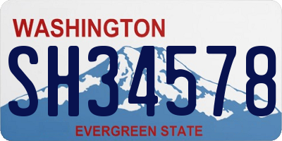 WA license plate SH34578