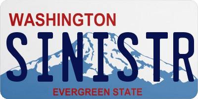 WA license plate SINISTR