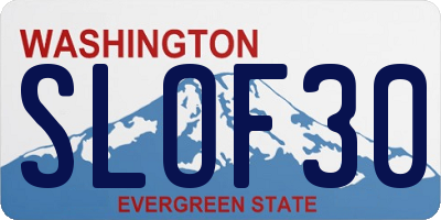 WA license plate SLOF30