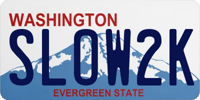 WA license plate SLOW2K