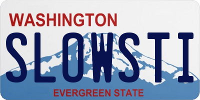 WA license plate SLOWSTI