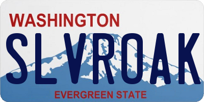 WA license plate SLVROAK