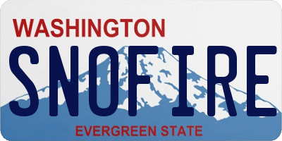 WA license plate SNOFIRE