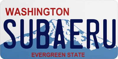 WA license plate SUBAERU