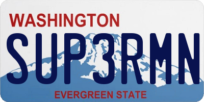 WA license plate SUP3RMN