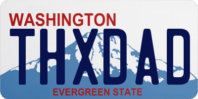 WA license plate THXDAD