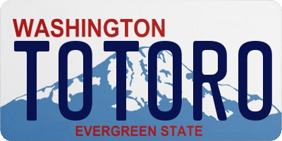 WA license plate TOTORO