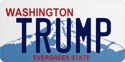 WA license plate TRUMP