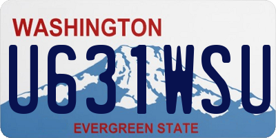 WA license plate U631WSU
