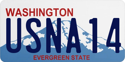 WA license plate USNA14