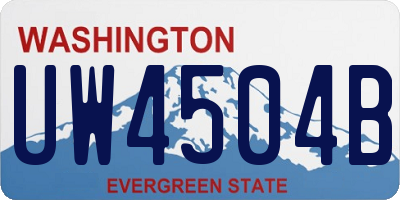 WA license plate UW4504B