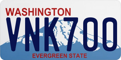 WA license plate VNK700