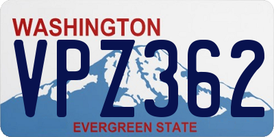 WA license plate VPZ362