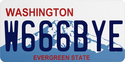 WA license plate W666BYE