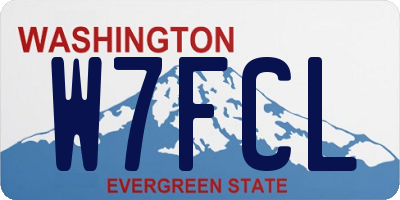 WA license plate W7FCL