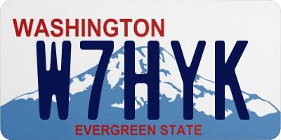 WA license plate W7HYK