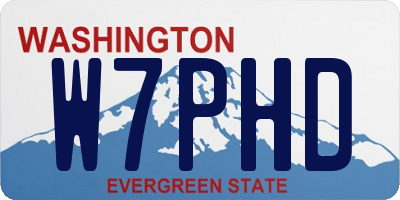 WA license plate W7PHD