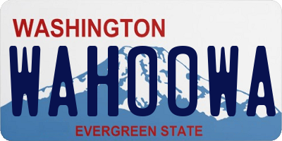 WA license plate WAHOOWA