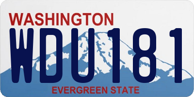 WA license plate WDU181