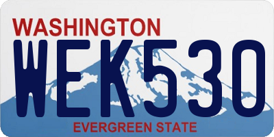 WA license plate WEK530