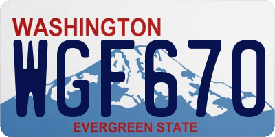 WA license plate WGF670