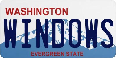 WA license plate WINDOWS
