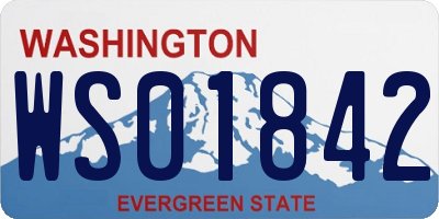 WA license plate WS01842