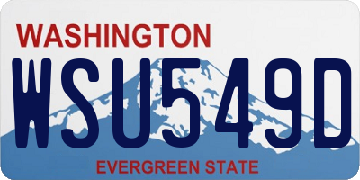 WA license plate WSU549D