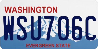 WA license plate WSU706C