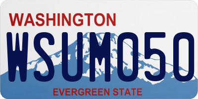 WA license plate WSUM050