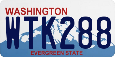 WA license plate WTK288