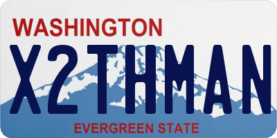 WA license plate X2THMAN