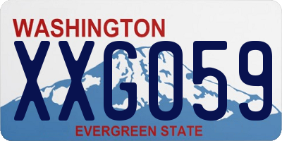 WA license plate XXG059