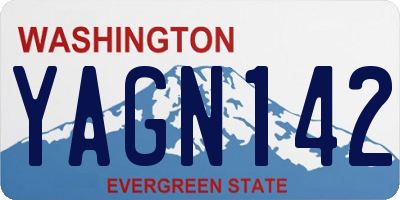 WA license plate YAGN142