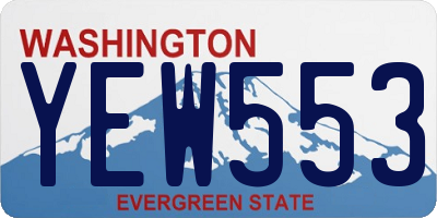 WA license plate YEW553