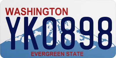 WA license plate YKO898