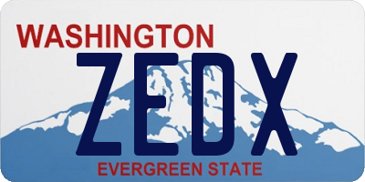 WA license plate ZEDX