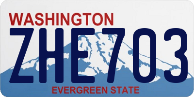 WA license plate ZHE703