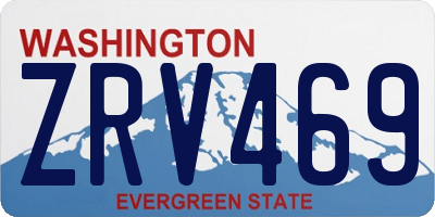 WA license plate ZRV469