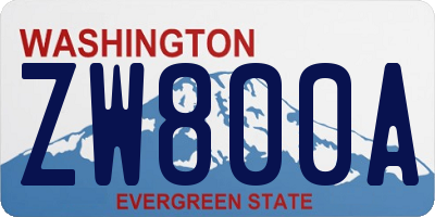 WA license plate ZW800A