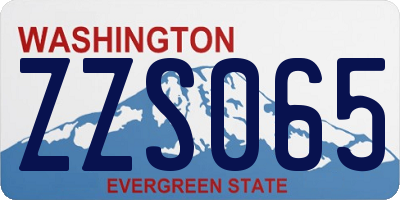 WA license plate ZZS065