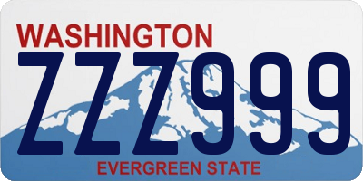 WA license plate ZZZ999