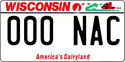 WI license plate 000NAC