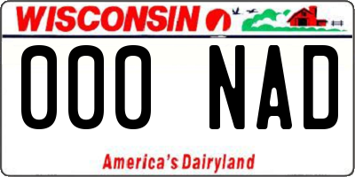 WI license plate 000NAD