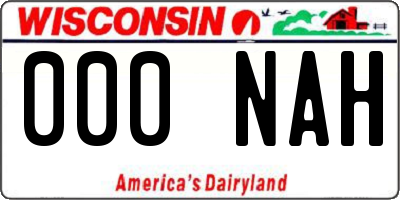 WI license plate 000NAH