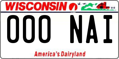 WI license plate 000NAI