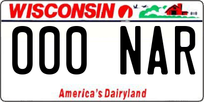 WI license plate 000NAR